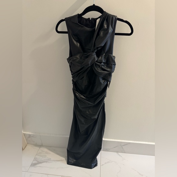 NWT EXPRESS Faux Leather Midi Dress - Picture 2 of 4
